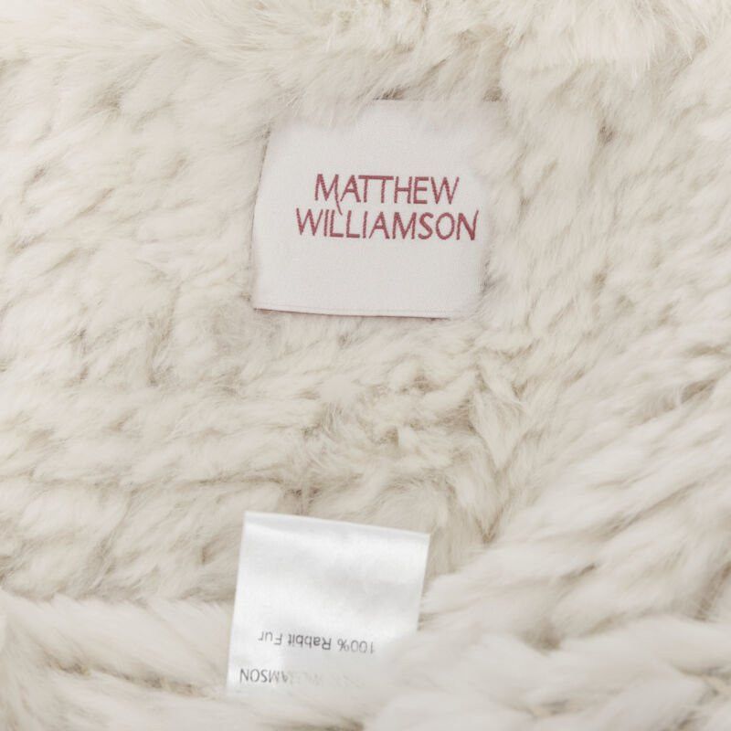 Matthew Williamson MATTHEW WILLIAMSON beige rabbit fur ruffle collar 3/4 sleeve short jacket UK8 XS Size S / US 4 / IT 40 - 12 Thumbnail