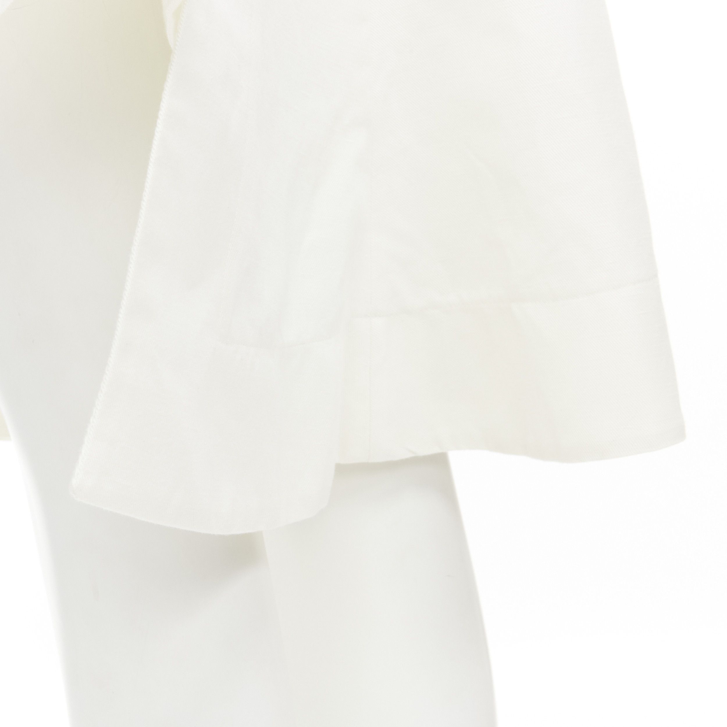Marni MARNI white cotton linen asymmetric step hem pleated flared skirt IT42 S Size 28" / US 6 / IT 42 - 8 Thumbnail
