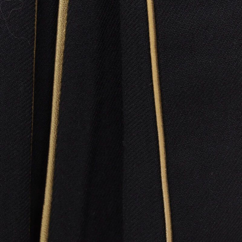 Marni MARNI black wool gold piping flared vent knee skirt IT40 S Size 27" / US 4 / IT 40 - 9 Thumbnail