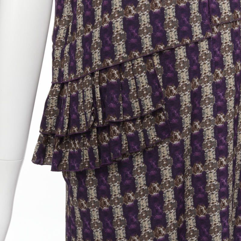 Marni MARNI purple jewel print tier ruffle waist sheath dress IT38 XS Size XS / US 0-2 / IT 36-38 - 9 Thumbnail