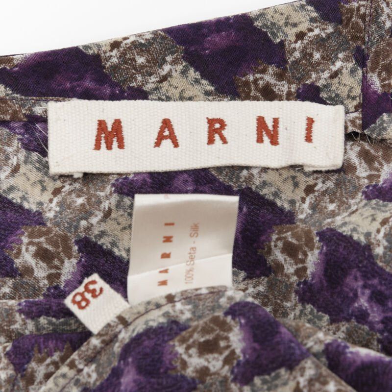 Marni MARNI purple jewel print tier ruffle waist sheath dress IT38 XS Size XS / US 0-2 / IT 36-38 - 11 Thumbnail