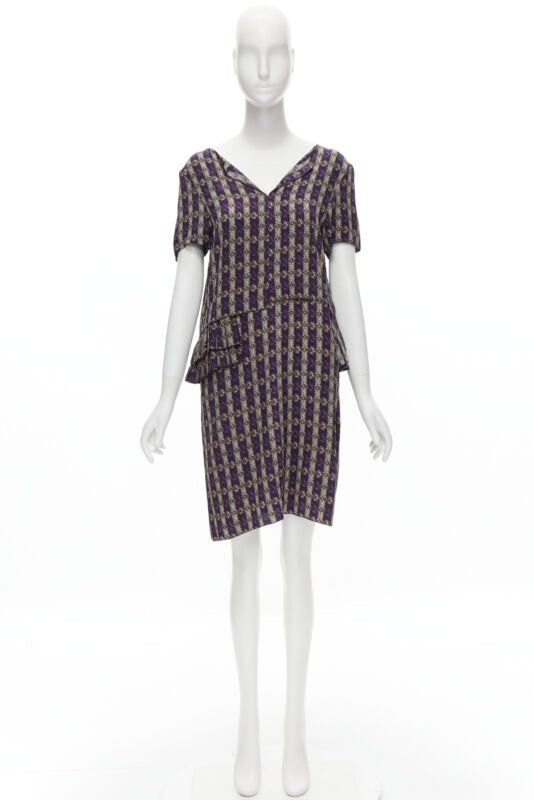 Marni MARNI purple jewel print tier ruffle waist sheath dress IT38 XS Size XS / US 0-2 / IT 36-38 - 12 Thumbnail