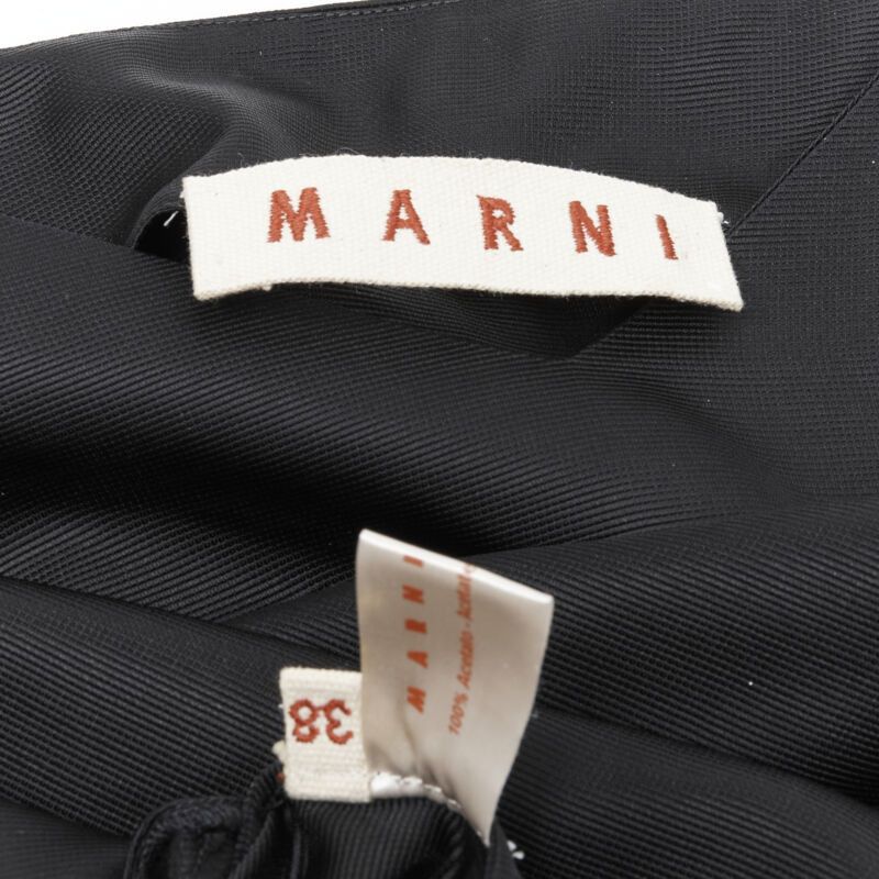 Marni MARNI black V-neck heavy acetate panelled back hem sleeveless boxy top IT38 XS Size XS / US 0-2 / IT 36-38 - 12 Thumbnail