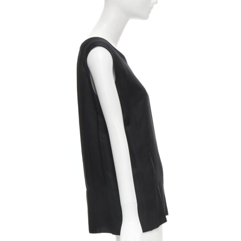 Marni MARNI black V-neck heavy acetate panelled back hem sleeveless boxy top IT38 XS Size XS / US 0-2 / IT 36-38 - 4 Thumbnail