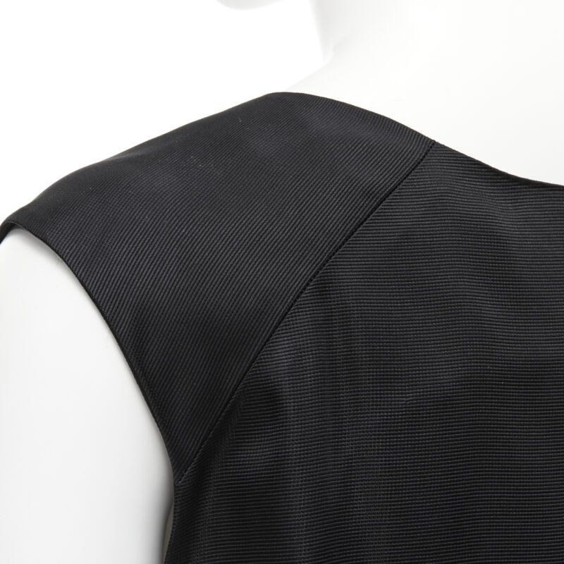 Marni MARNI black V-neck heavy acetate panelled back hem sleeveless boxy top IT38 XS Size XS / US 0-2 / IT 36-38 - 2 Thumbnail