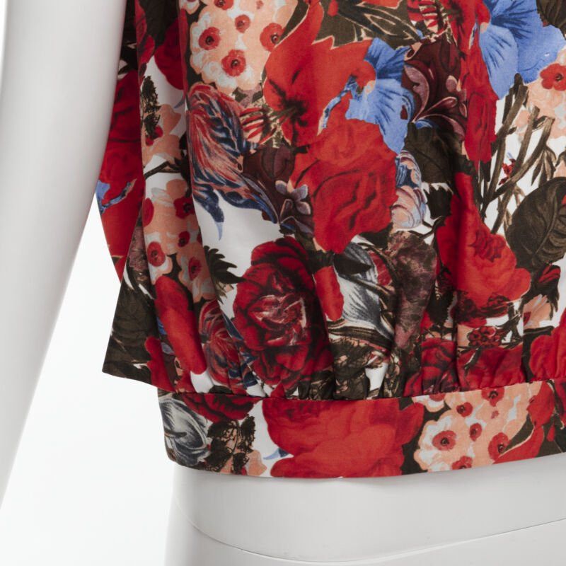 Marni MARNI red floral cotton shell button sleeveless boxy bubble vest top IT38 XS Size XS / US 0-2 / IT 36-38 - 10 Thumbnail