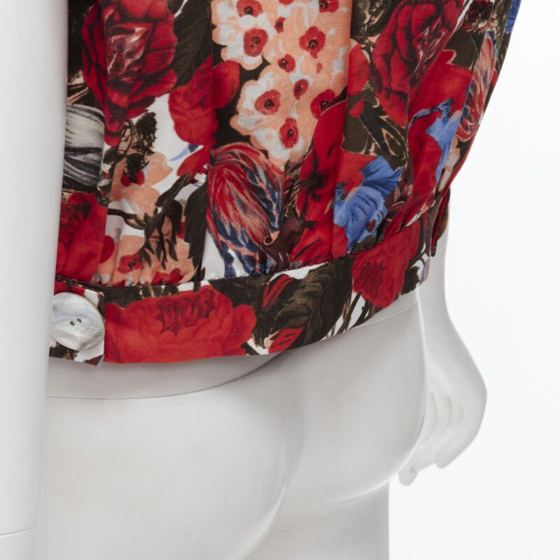 Marni MARNI red floral cotton shell button sleeveless boxy bubble vest top IT38 XS Size XS / US 0-2 / IT 36-38 - 9 Thumbnail