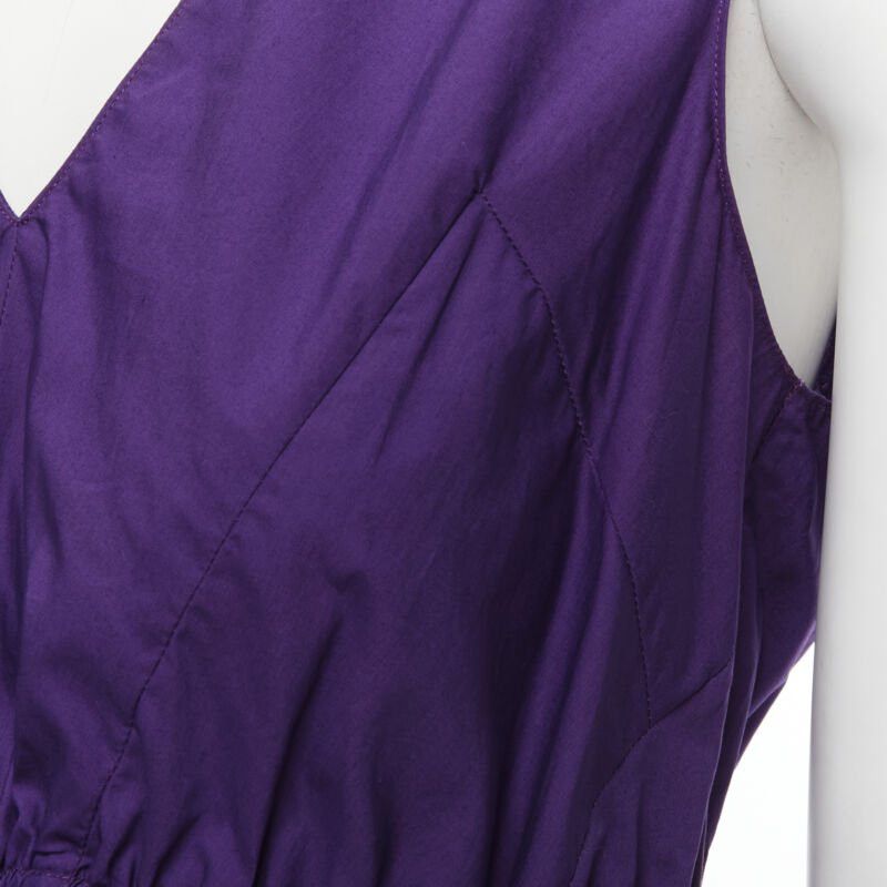 Marni MARNI purple cotton V-neck drawstring peplum high low top IT40 S Size S / US 4 / IT 40 - 8 Thumbnail