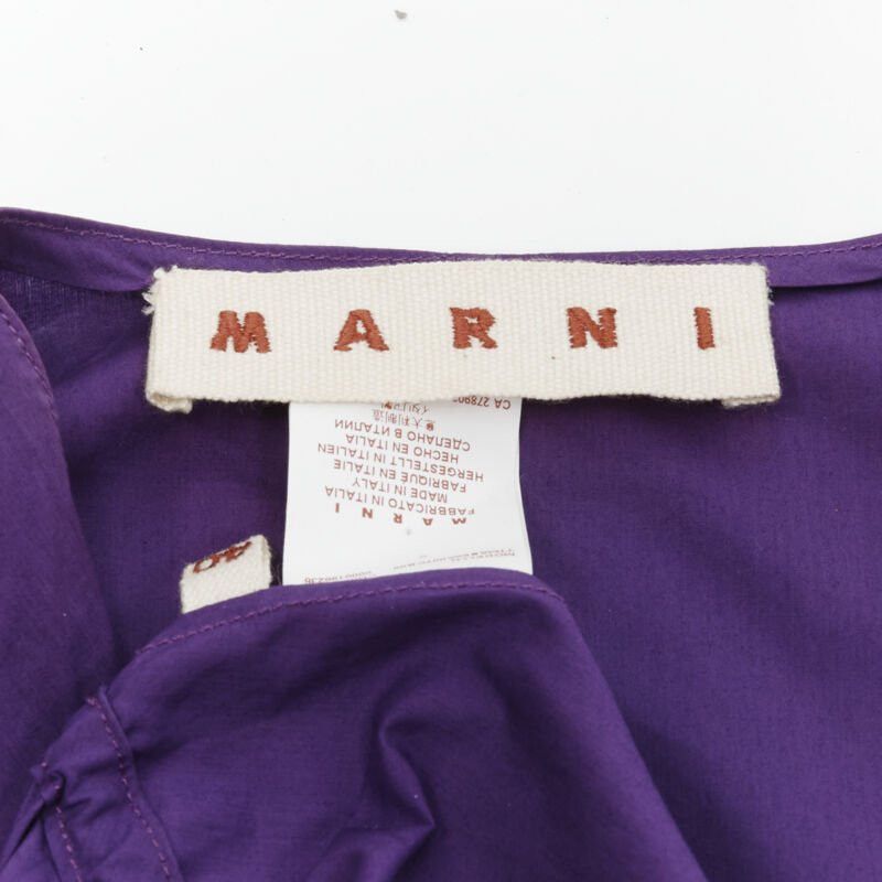 Marni MARNI purple cotton V-neck drawstring peplum high low top IT40 S Size S / US 4 / IT 40 - 12 Thumbnail