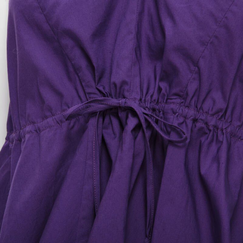 Marni MARNI purple cotton V-neck drawstring peplum high low top IT40 S Size S / US 4 / IT 40 - 2 Thumbnail