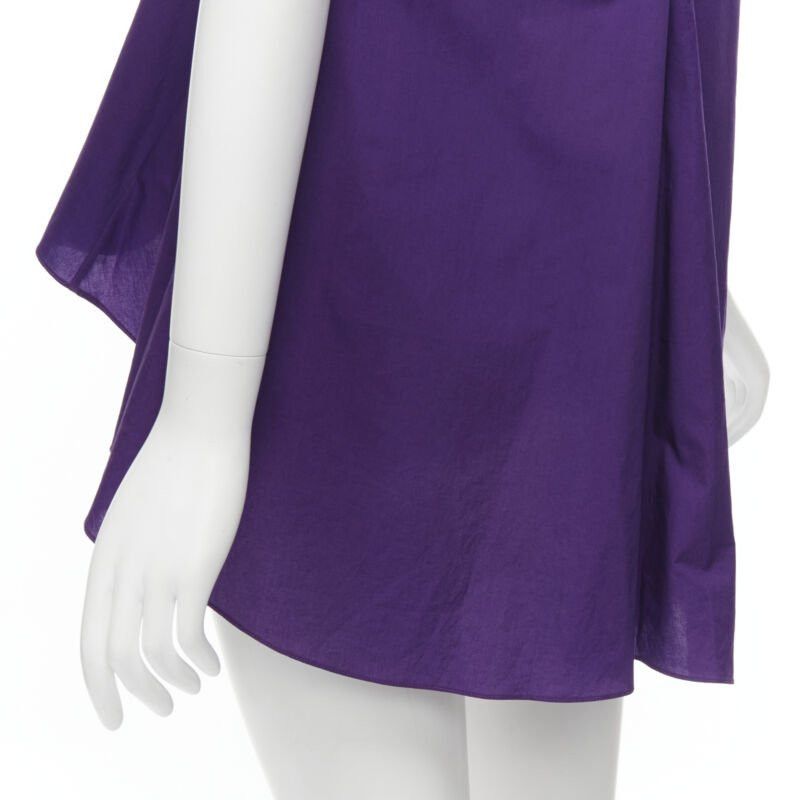 Marni MARNI purple cotton V-neck drawstring peplum high low top IT40 S Size S / US 4 / IT 40 - 10 Thumbnail