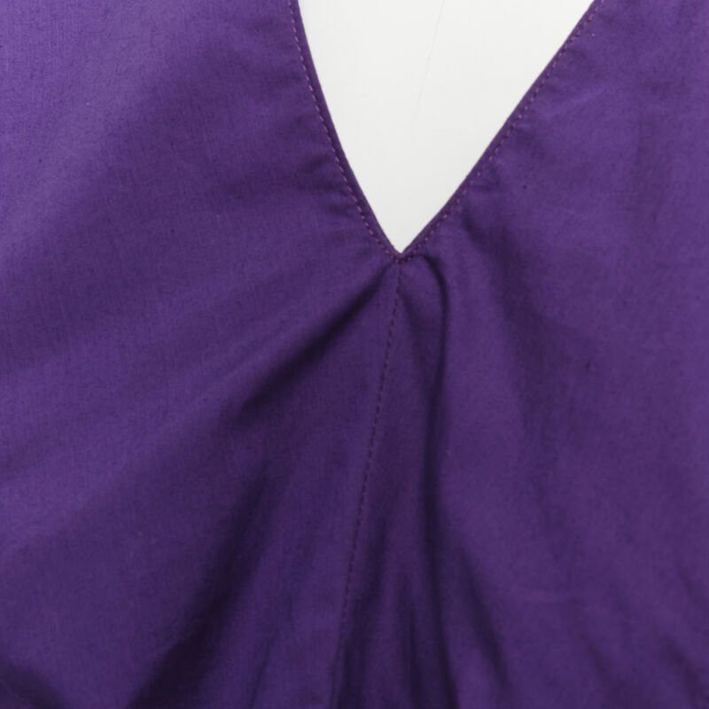 Marni MARNI purple cotton V-neck drawstring peplum high low top IT40 S Size S / US 4 / IT 40 - 7 Thumbnail