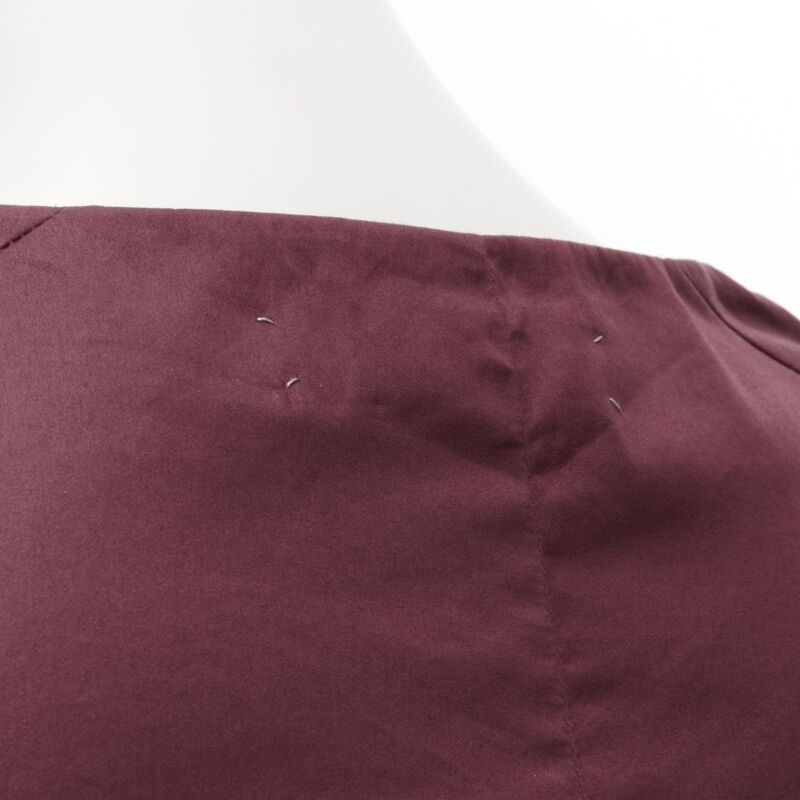 Marni MARNI burgundy red cotton elasticated ruched cap sleeve boxy top IT38 XS Size XS / US 0-2 / IT 36-38 - 9 Thumbnail