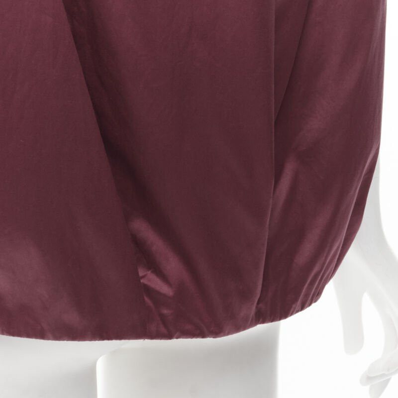 Marni MARNI burgundy red cotton elasticated ruched cap sleeve boxy top IT38 XS Size XS / US 0-2 / IT 36-38 - 8 Thumbnail