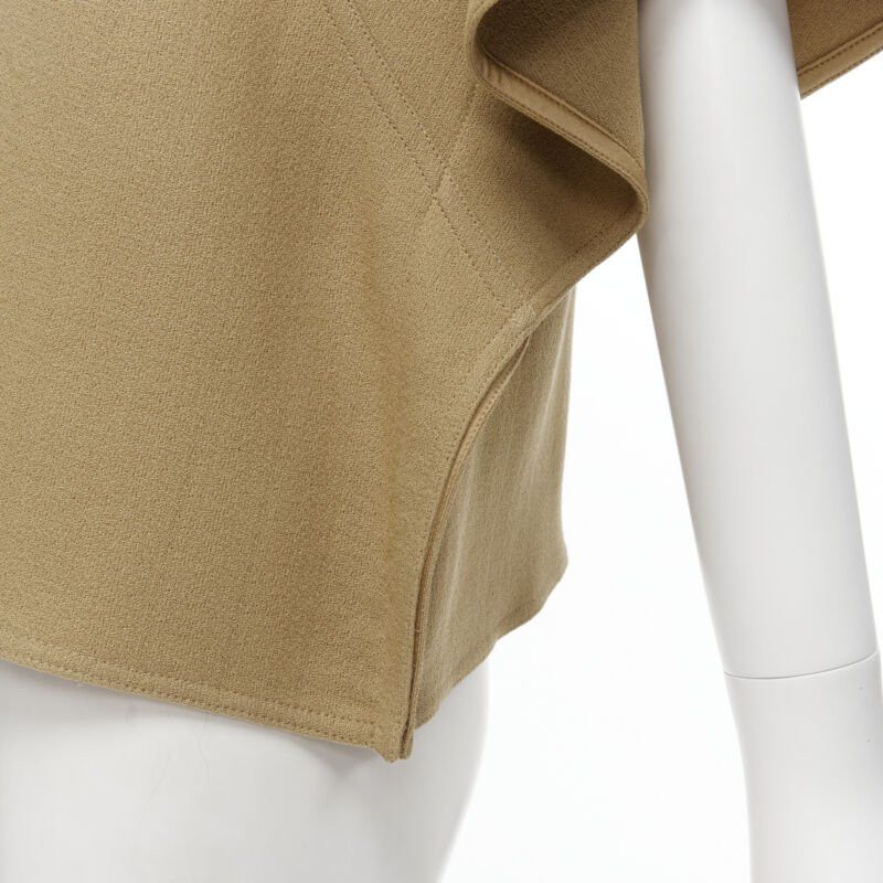 Marni MARNI brown crepe gold button asymmetric draped sleeve boxy top IT40 S Size S / US 4 / IT 40 - 8 Thumbnail