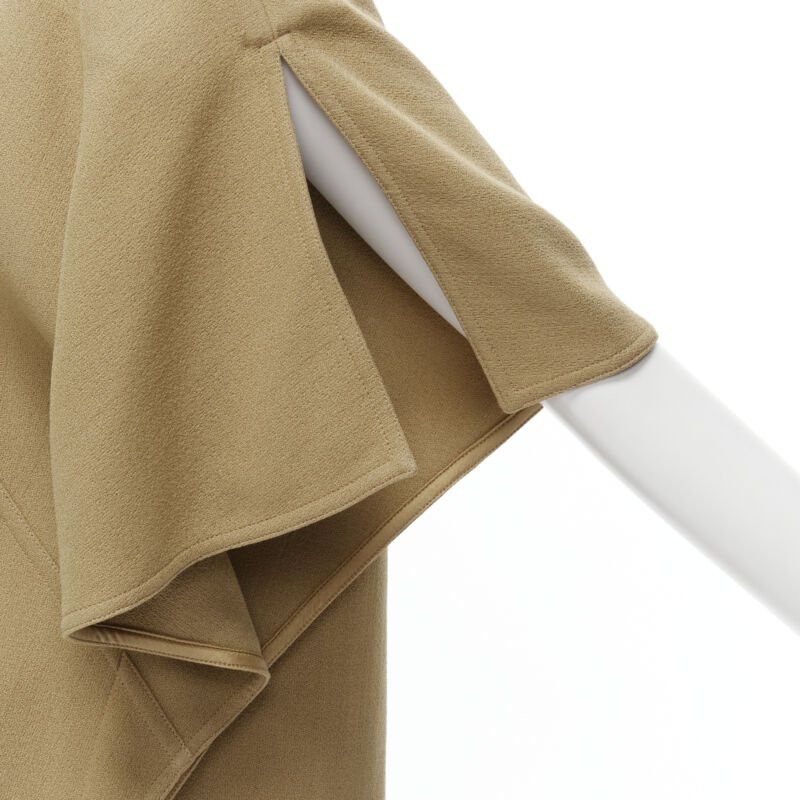 Marni MARNI brown crepe gold button asymmetric draped sleeve boxy top IT40 S Size S / US 4 / IT 40 - 7 Thumbnail