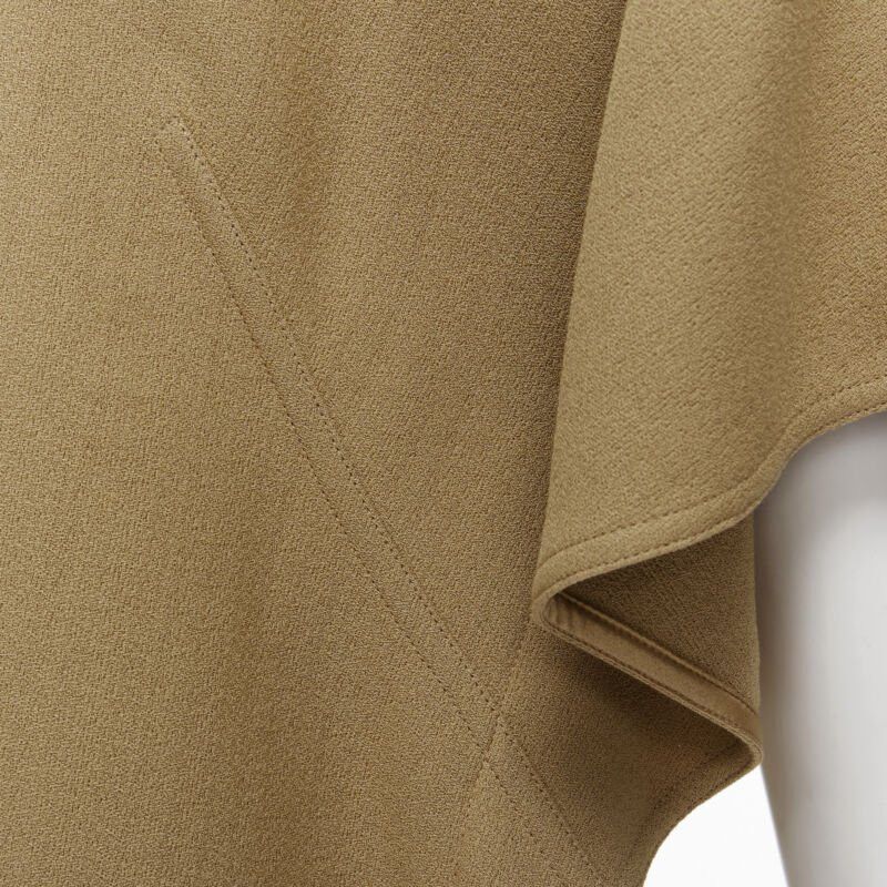 Marni MARNI brown crepe gold button asymmetric draped sleeve boxy top IT40 S Size S / US 4 / IT 40 - 10 Thumbnail
