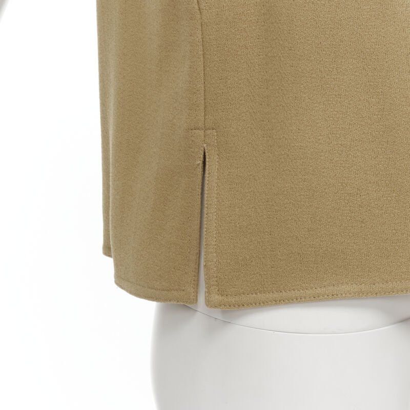 Marni MARNI brown crepe gold button asymmetric draped sleeve boxy top IT40 S Size S / US 4 / IT 40 - 9 Thumbnail