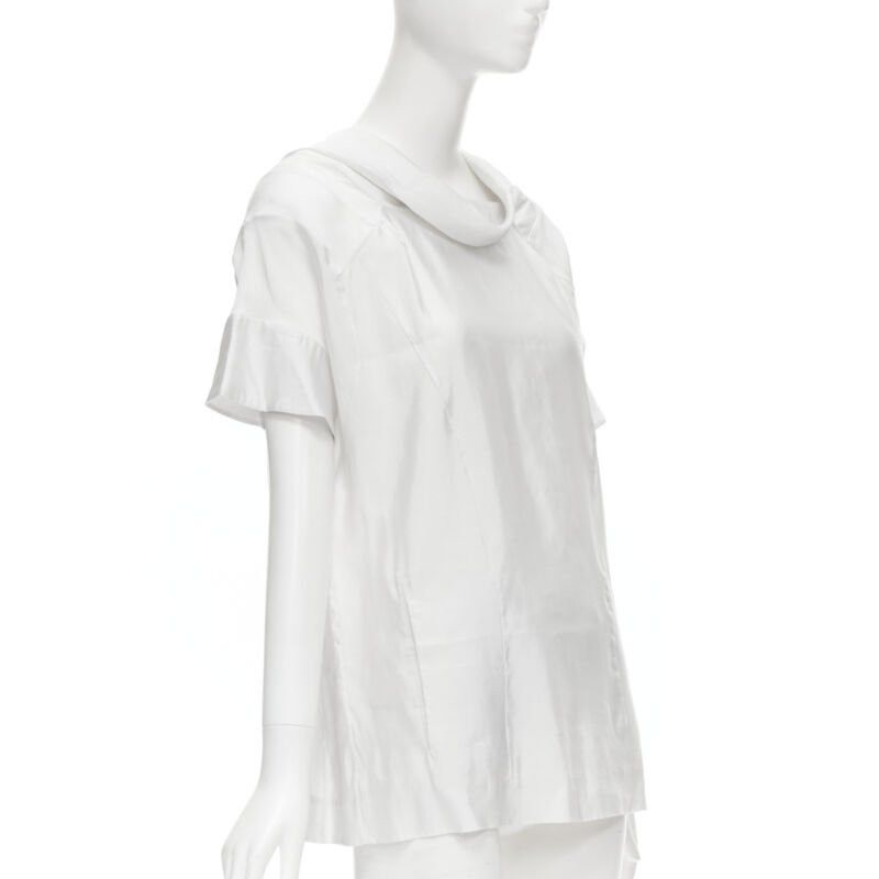 Marni MARNI white viscose cowl neck curved seam slit pocket top IT38 XS Size XS / US 0-2 / IT 36-38 - 3 Thumbnail