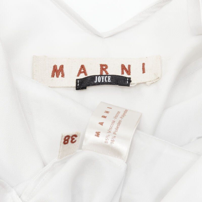 Marni MARNI white viscose cowl neck curved seam slit pocket top IT38 XS Size XS / US 0-2 / IT 36-38 - 12 Thumbnail