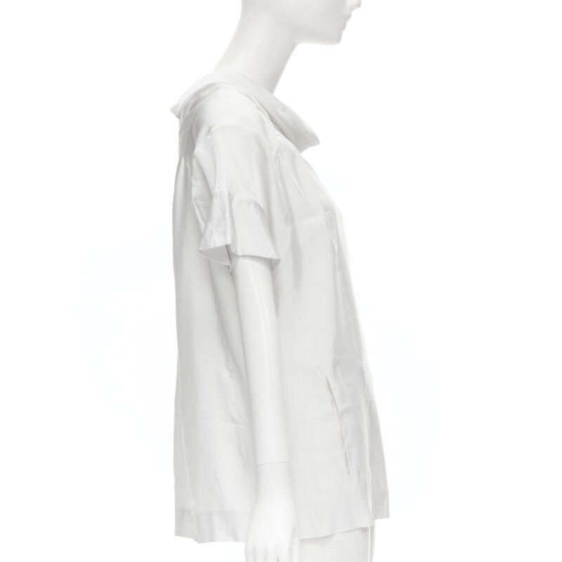 Marni MARNI white viscose cowl neck curved seam slit pocket top IT38 XS Size XS / US 0-2 / IT 36-38 - 4 Thumbnail