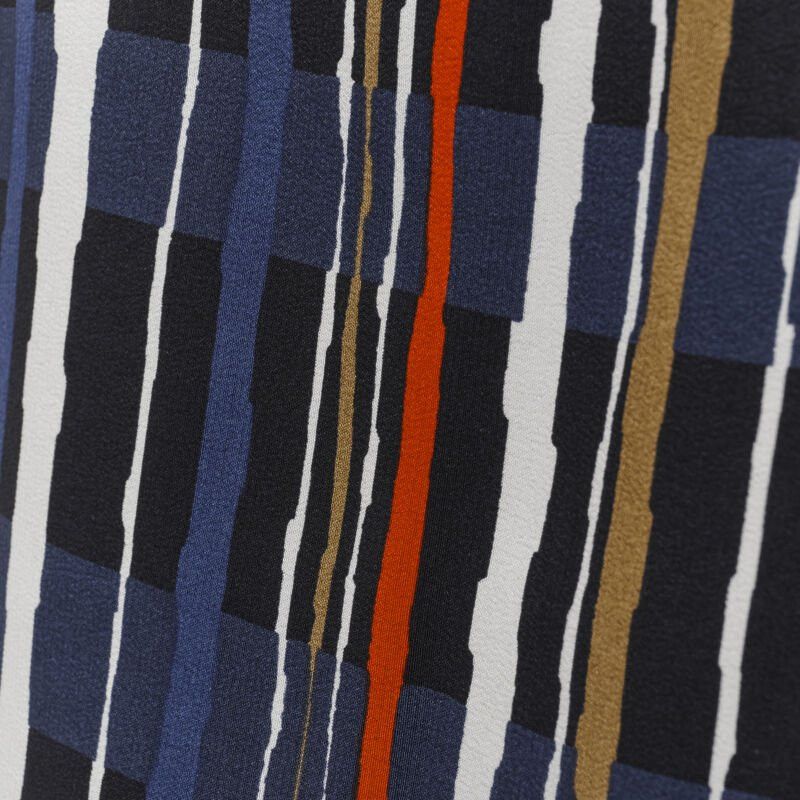 Marni MARNI navy blue stripe print silk wide cuff collarless blouse top IT40 S Size S / US 4 / IT 40 - 11 Thumbnail
