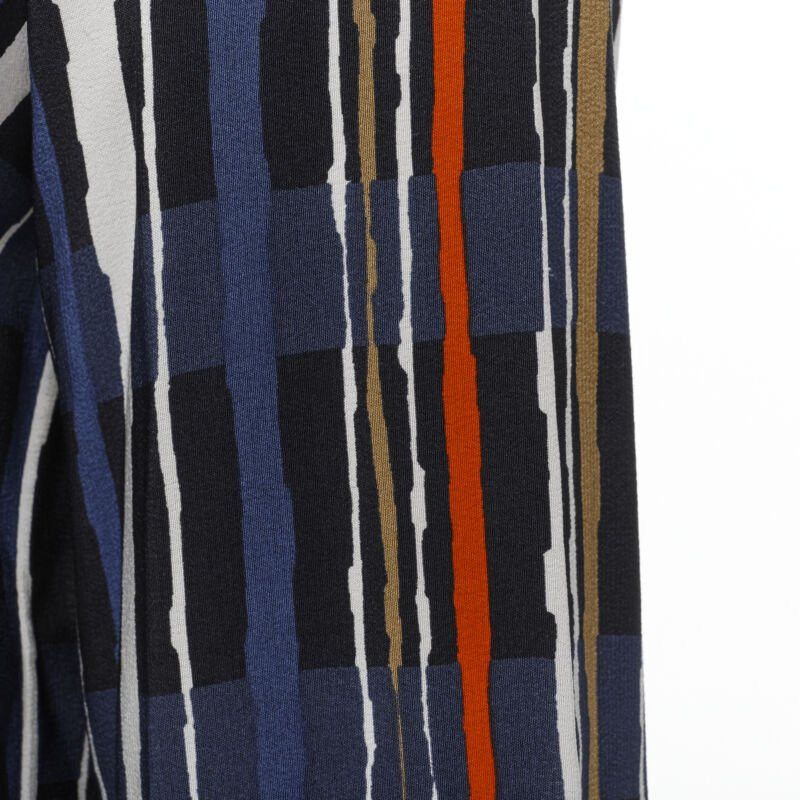 Marni MARNI navy blue stripe print silk wide cuff collarless blouse top IT40 S Size S / US 4 / IT 40 - 10 Thumbnail