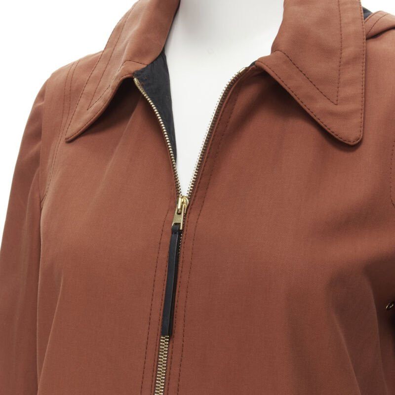 Marni MARNI brick red cotton strapped cuff zip front hooded overcoat IT40 S Size S / US 4 / IT 40 - 7 Thumbnail