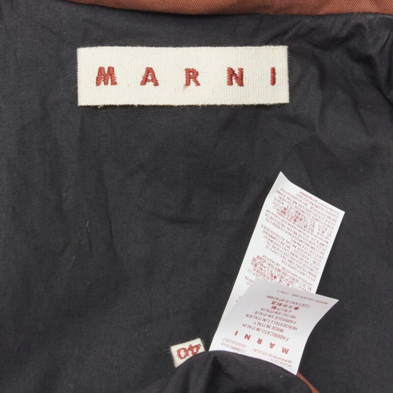 Marni MARNI brick red cotton strapped cuff zip front hooded overcoat IT40 S Size S / US 4 / IT 40 - 11 Thumbnail