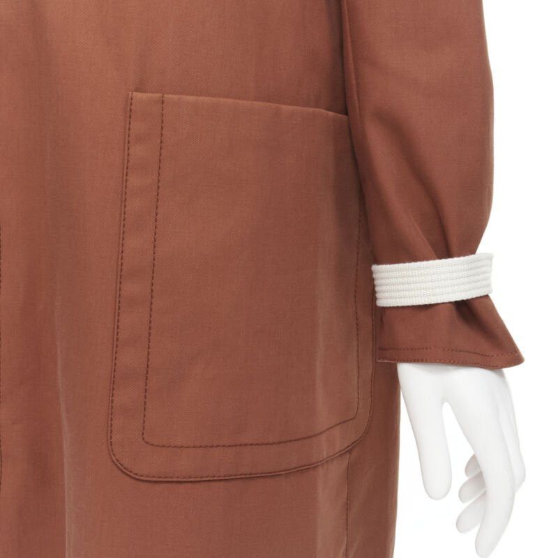 Marni MARNI brick red cotton strapped cuff zip front hooded overcoat IT40 S Size S / US 4 / IT 40 - 10 Thumbnail