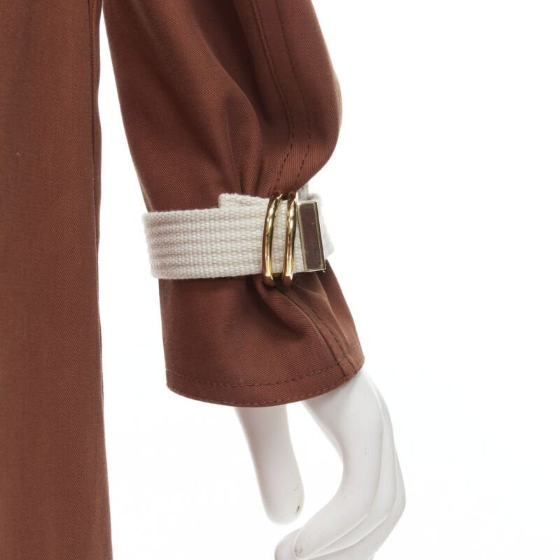 Marni MARNI brick red cotton strapped cuff zip front hooded overcoat IT40 S Size S / US 4 / IT 40 - 2 Thumbnail