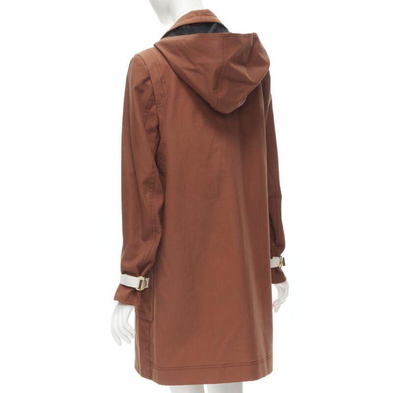 Marni MARNI brick red cotton strapped cuff zip front hooded overcoat IT40 S Size S / US 4 / IT 40 - 6 Thumbnail