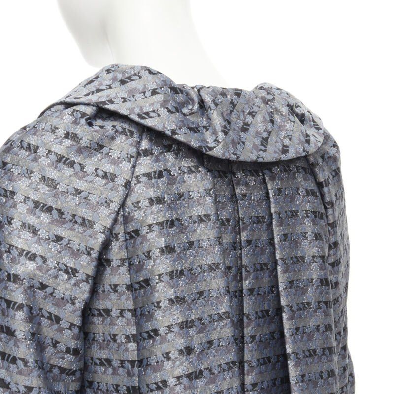 Marc Jacobs MARC JACOBS metallic blue floral jacquard belted front flared opera coat XS Size XS / US 0-2 / IT 36-38 - 8 Thumbnail