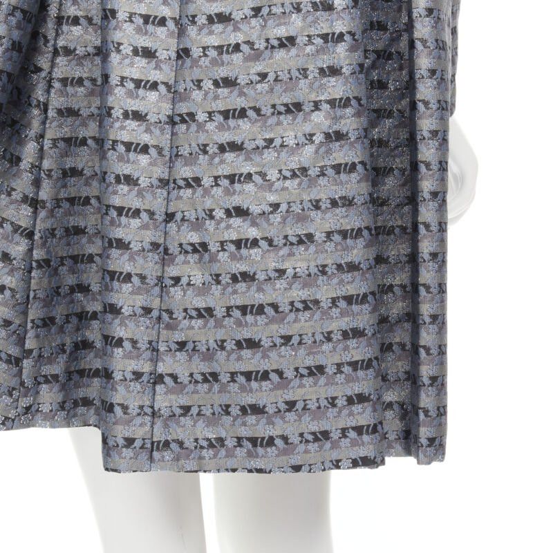 Marc Jacobs MARC JACOBS metallic blue floral jacquard belted front flared opera coat XS Size XS / US 0-2 / IT 36-38 - 9 Thumbnail