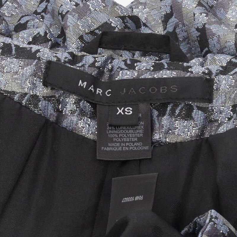 Marc Jacobs MARC JACOBS metallic blue floral jacquard belted front flared opera coat XS Size XS / US 0-2 / IT 36-38 - 11 Thumbnail