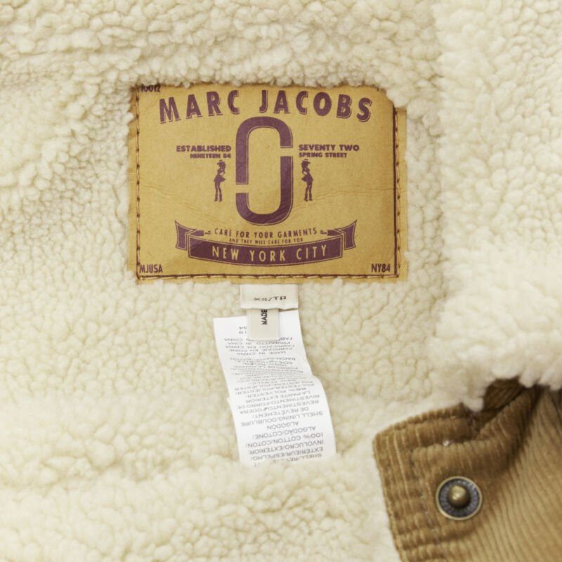 Marc Jacobs MARC JACOBS brown corduroy faux shearling lined trucker jacket XS Size XS / US 0-2 / IT 36-38 - 12 Thumbnail