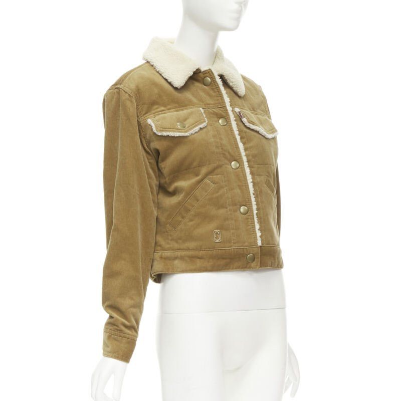 Marc Jacobs MARC JACOBS brown corduroy faux shearling lined trucker jacket XS Size XS / US 0-2 / IT 36-38 - 3 Thumbnail
