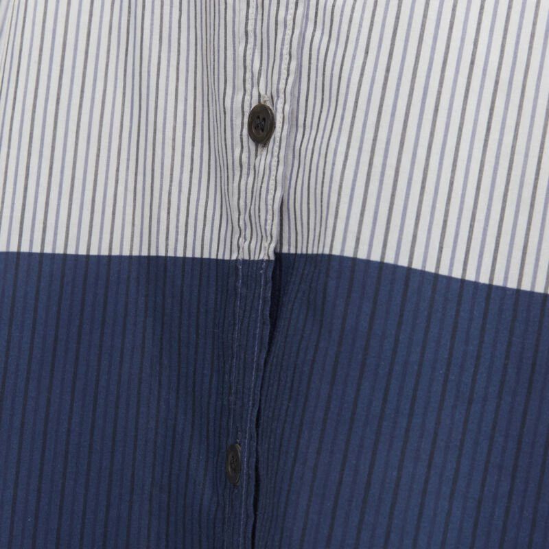 Dries Van Noten DRIES VAN NOTEN blue pinstripe cotton cupro hem long sleeve shirt dress FR34 XS Size XS / US 0-2 / IT 36-38 - 8 Thumbnail