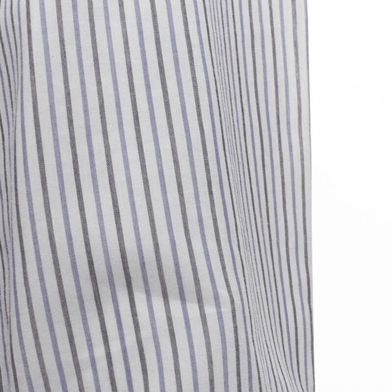 Dries Van Noten DRIES VAN NOTEN blue pinstripe cotton cupro hem long sleeve shirt dress FR34 XS Size XS / US 0-2 / IT 36-38 - 10 Thumbnail