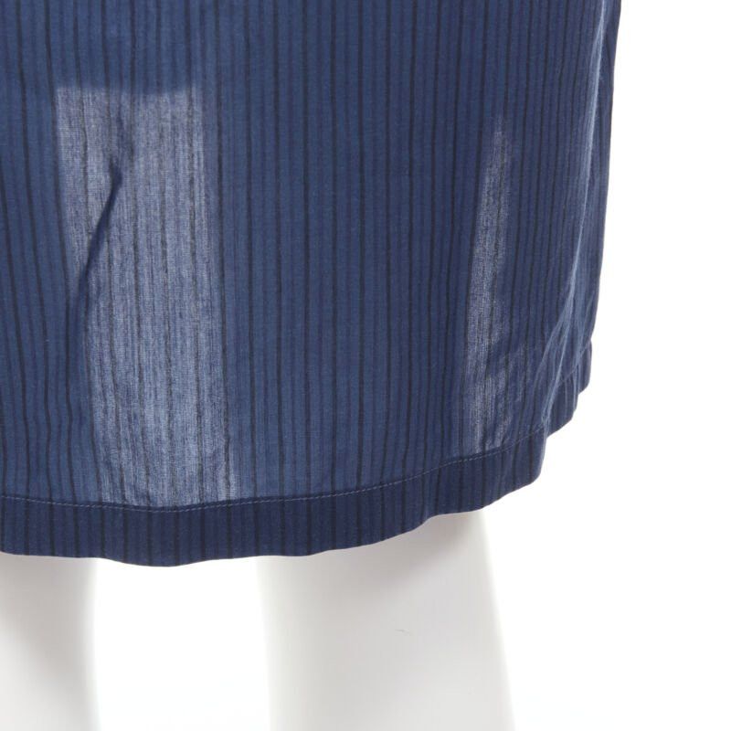 Dries Van Noten DRIES VAN NOTEN blue pinstripe cotton cupro hem long sleeve shirt dress FR34 XS Size XS / US 0-2 / IT 36-38 - 9 Thumbnail
