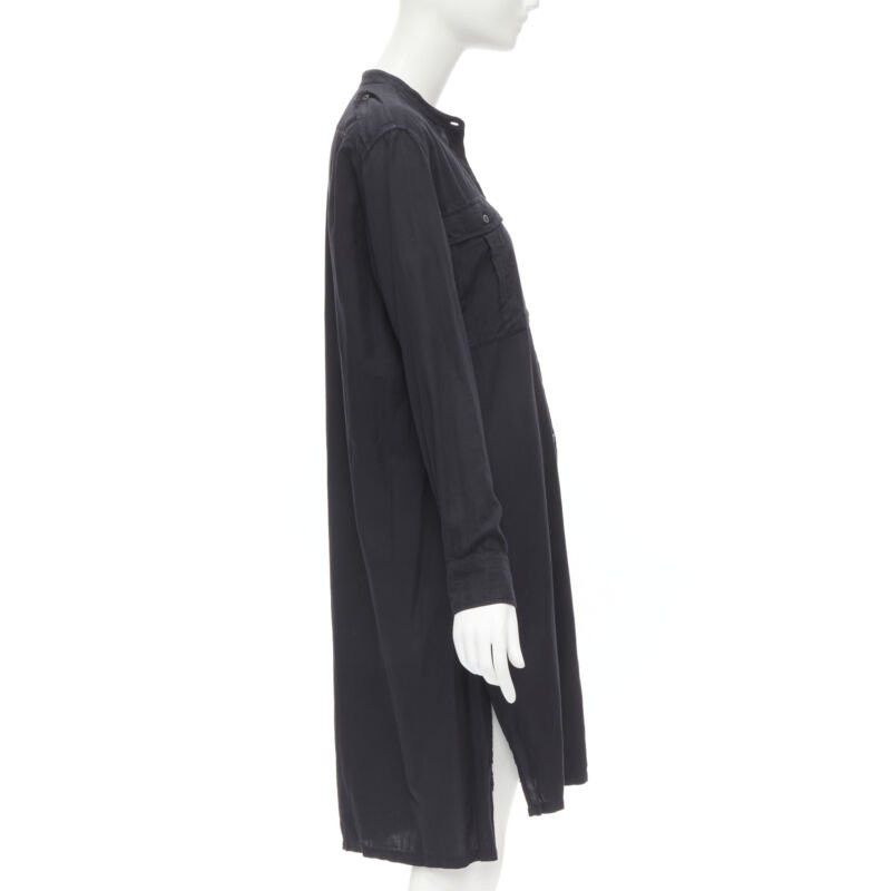 Dries Van Noten DRIES VAN NOTEN black washed cotton cargo pocket button front shirt FR36 XS Size S / US 4 / IT 40 - 4 Thumbnail