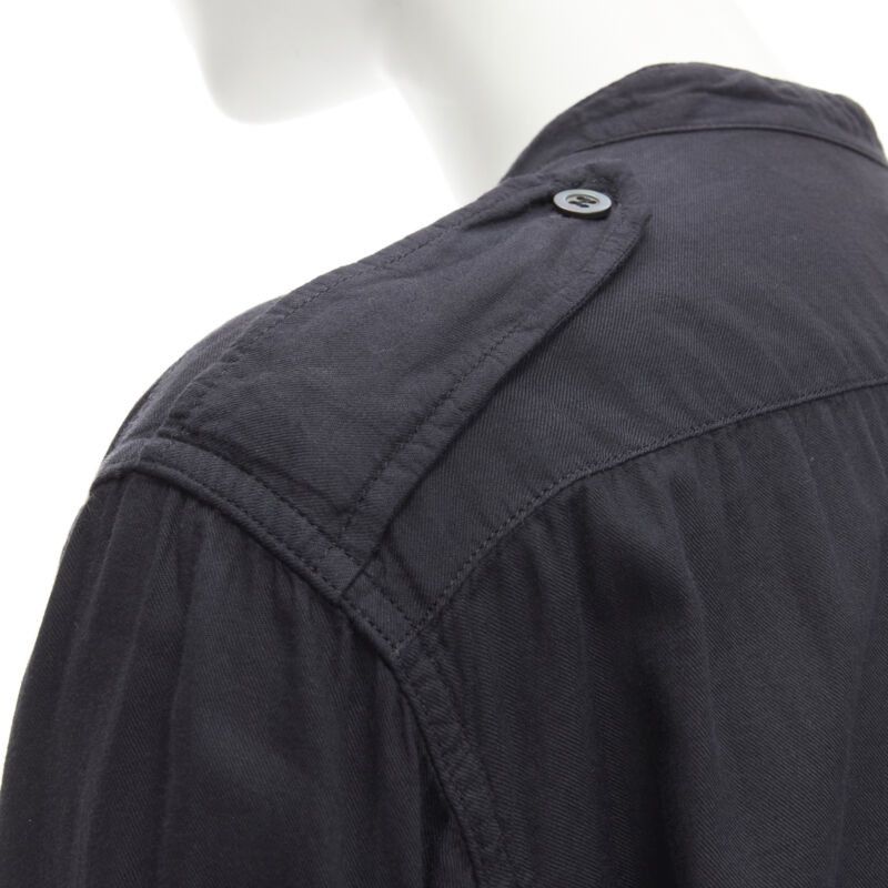 Dries Van Noten DRIES VAN NOTEN black washed cotton cargo pocket button front shirt FR36 XS Size S / US 4 / IT 40 - 7 Thumbnail