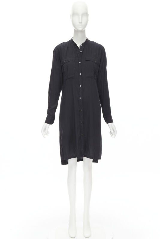 Dries Van Noten DRIES VAN NOTEN black washed cotton cargo pocket button front shirt FR36 XS Size S / US 4 / IT 40 - 12 Thumbnail