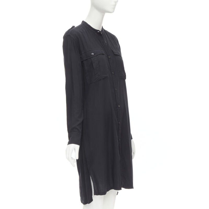 Dries Van Noten DRIES VAN NOTEN black washed cotton cargo pocket button front shirt FR36 XS Size S / US 4 / IT 40 - 3 Thumbnail