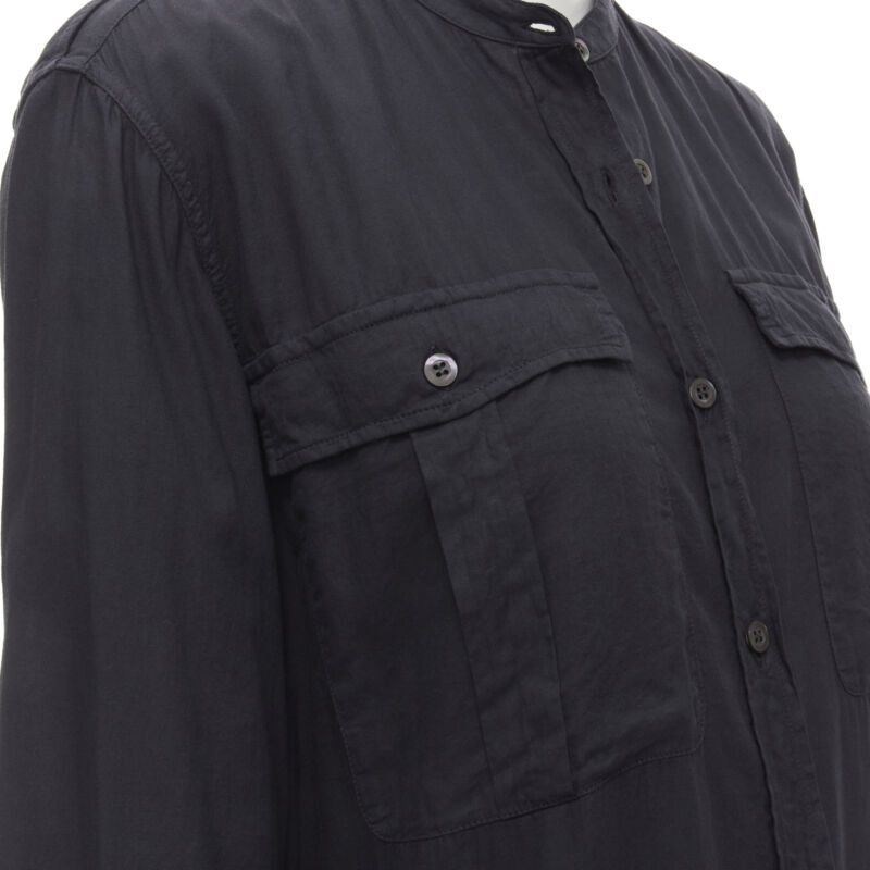 Dries Van Noten DRIES VAN NOTEN black washed cotton cargo pocket button front shirt FR36 XS Size S / US 4 / IT 40 - 2 Thumbnail