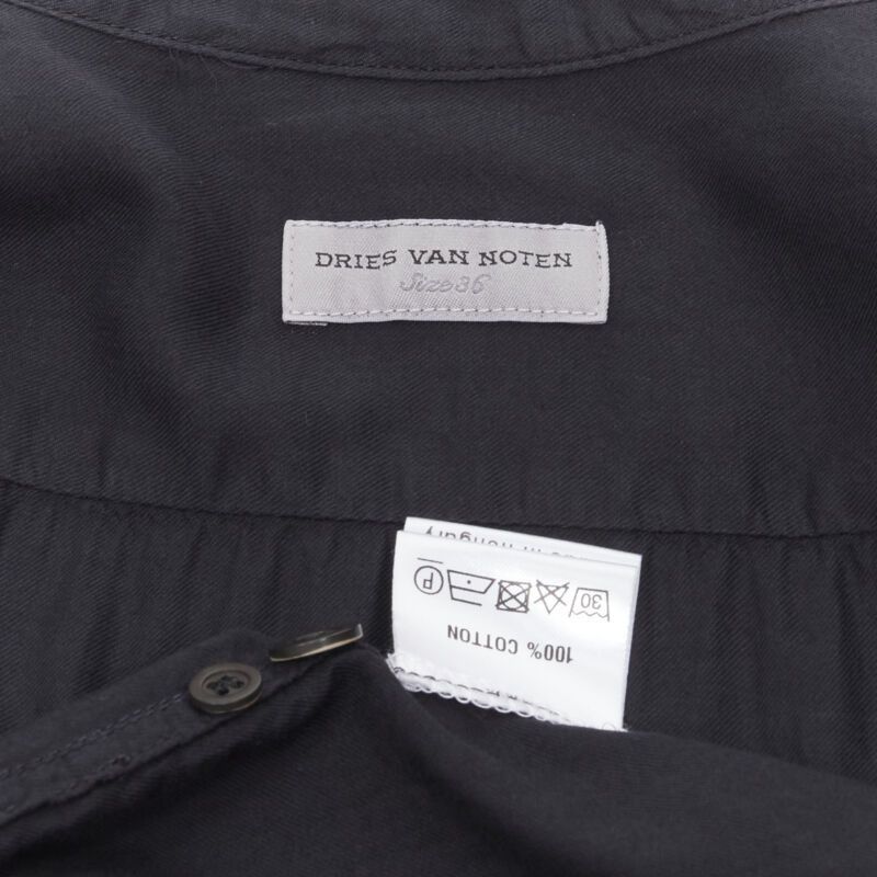 Dries Van Noten DRIES VAN NOTEN black washed cotton cargo pocket button front shirt FR36 XS Size S / US 4 / IT 40 - 11 Thumbnail