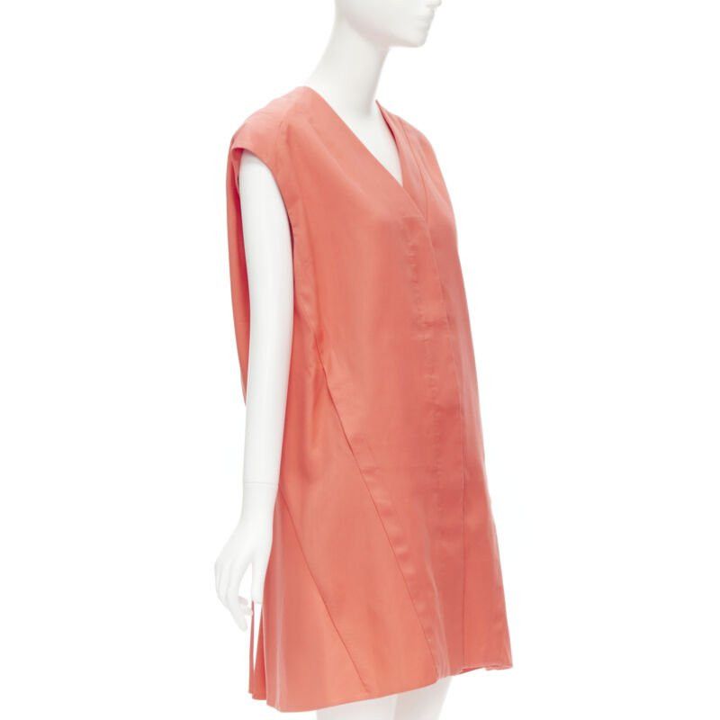 Marni MARNI coral pink cotton silk pleated bubble back boxy sleeveless dress IT40 Size S / US 4 / IT 40 - 3 Thumbnail