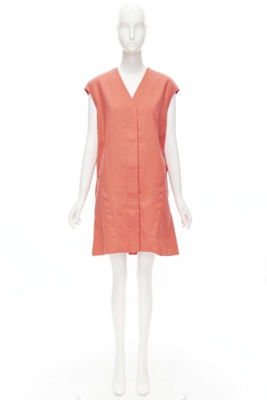 Marni MARNI coral pink cotton silk pleated bubble back boxy sleeveless dress IT40 Size S / US 4 / IT 40 - 12 Thumbnail