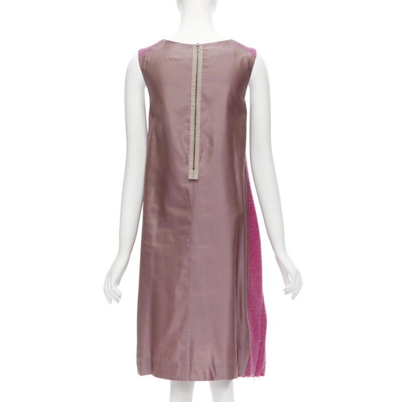 Marni MARNI pink wool tweed gathered pleat contrast back sleeveless dress IT38 XS Size XS / US 0-2 / IT 36-38 - 5 Thumbnail