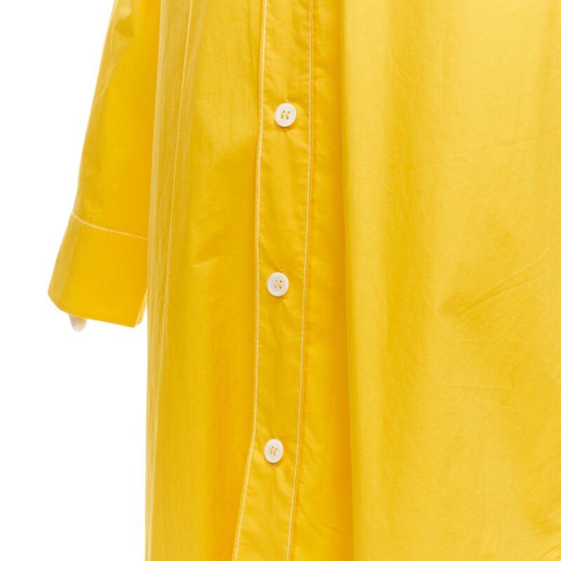 Marni MARNI egg yolk yellow cotton spread collar knee length shirt dress IT36 XS Size XS / US 0-2 / IT 36-38 - 8 Thumbnail